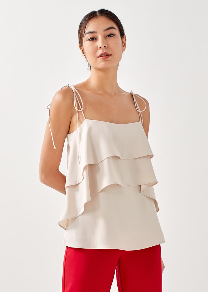 Buy Jaclyn Lace Scallop Peplum Camisole @ Love, Bonito Singapore, Shop  Women's Fashion Online