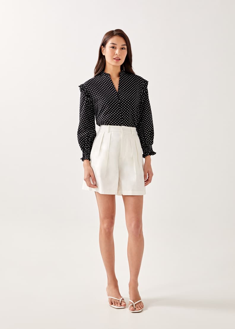 Polka dot puff sleeve top cheap zara