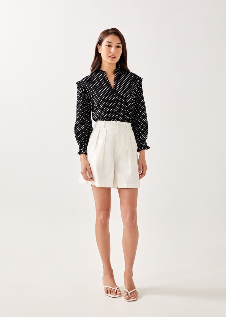 Buy Kayli Textured Polka Dot Puff Sleeve Top @ Love, Bonito Singapore ...