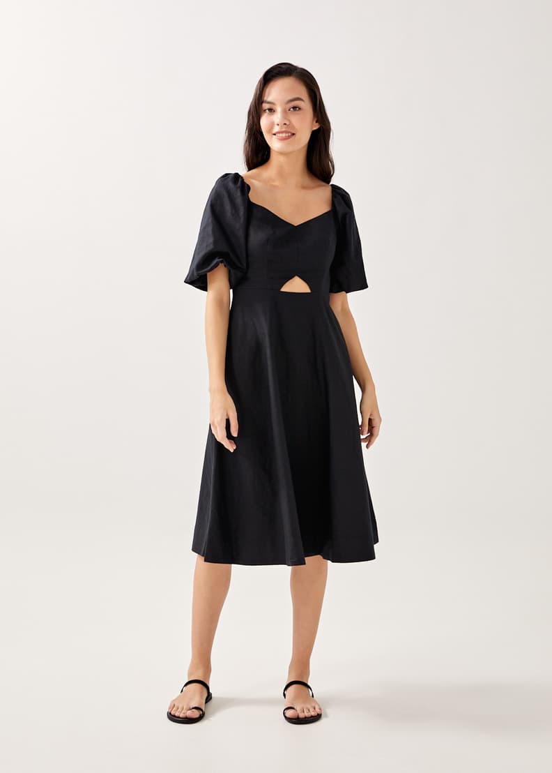 Buy Vianca Smocked Cut Out Midi Dress @ Love, Bonito Singapore | Shop  Women's Fashion Online | Love, Bonito SG