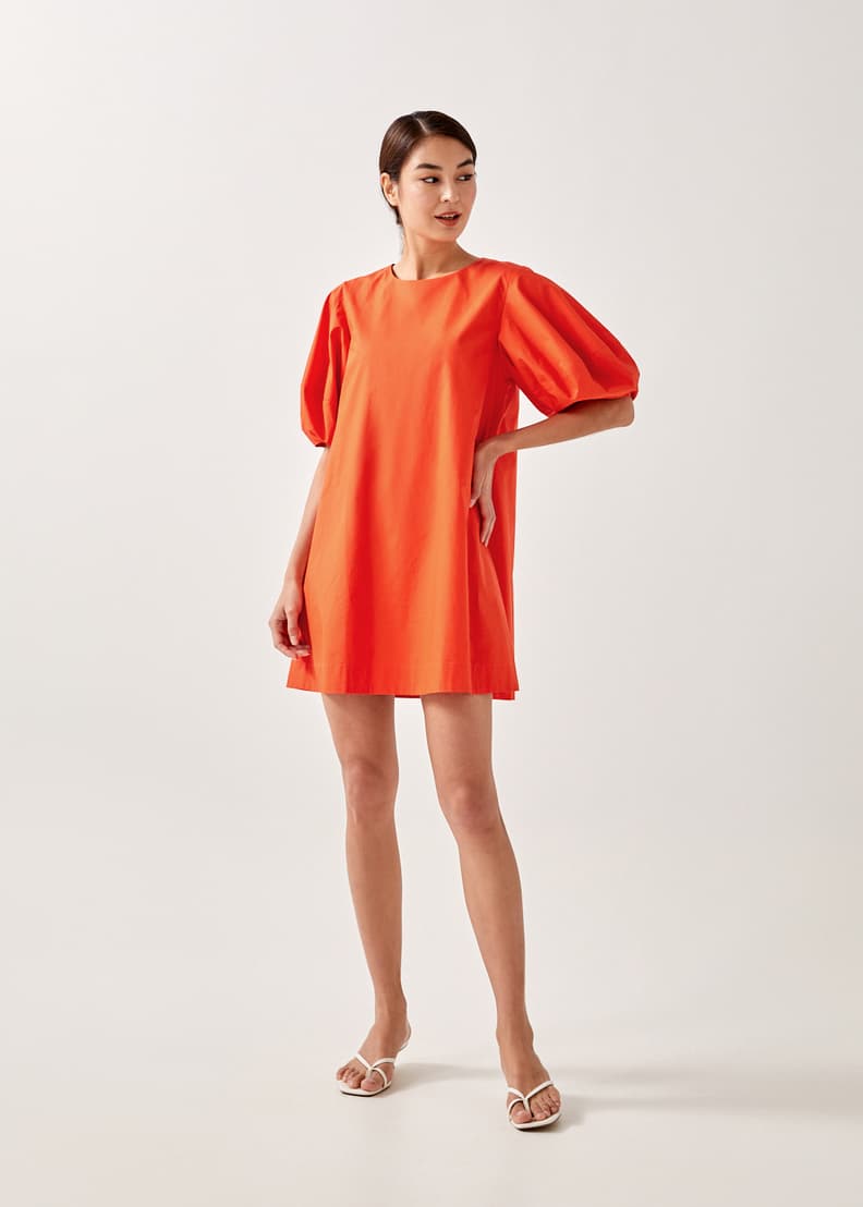 Puff sleeve new arrivals shift dress
