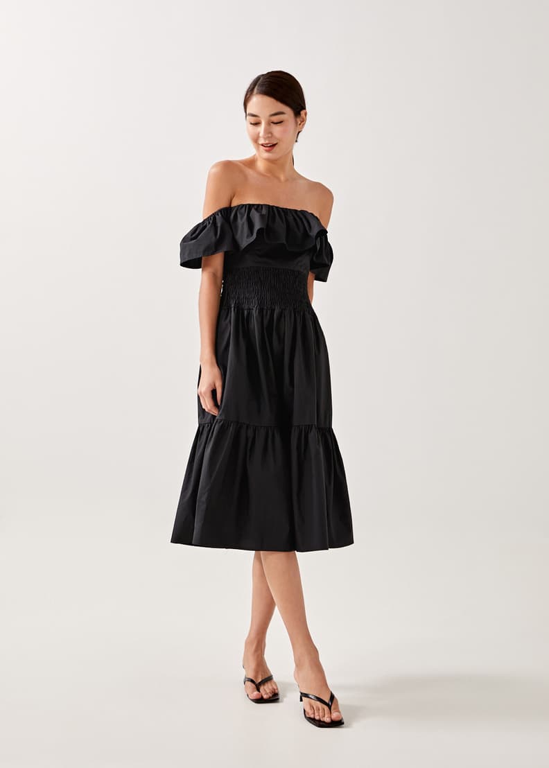 Buy Cielle Smocked Off Shoulder Maxi Dress Love Bonito Malaysia