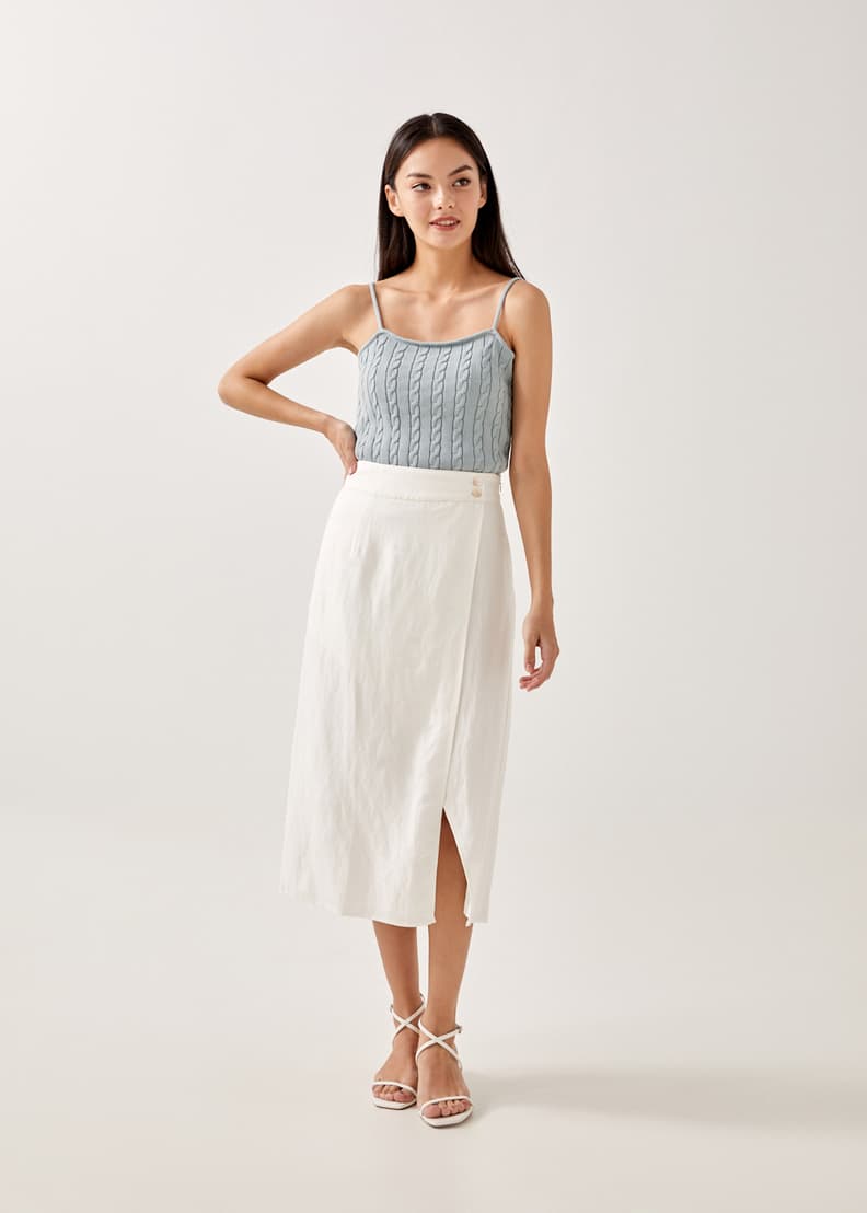 High slit cheap wrap skirt