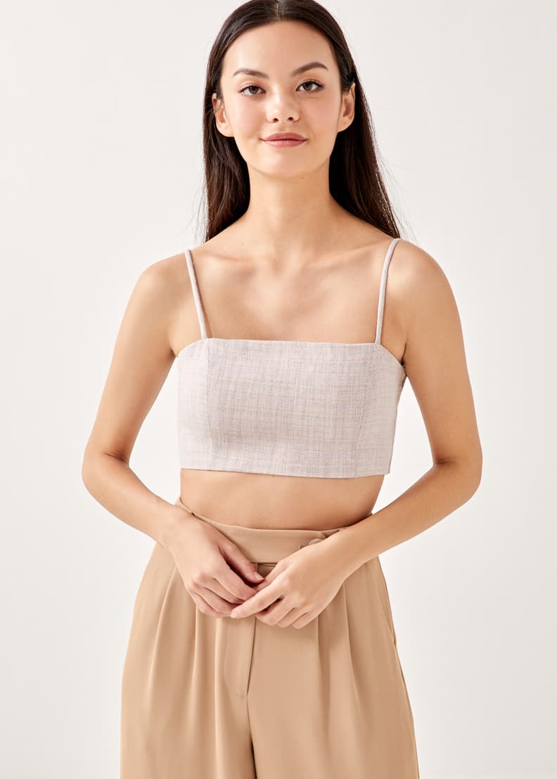 Allora Tweed Padded Cropped Camisole