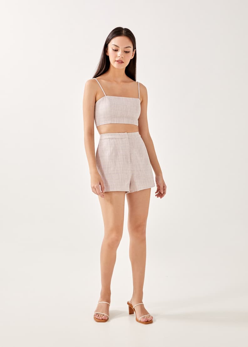 Buy Allora Tweed Padded Cropped Camisole @ Love, Bonito Singapore | Shop  Women's Fashion Online | Love, Bonito SG