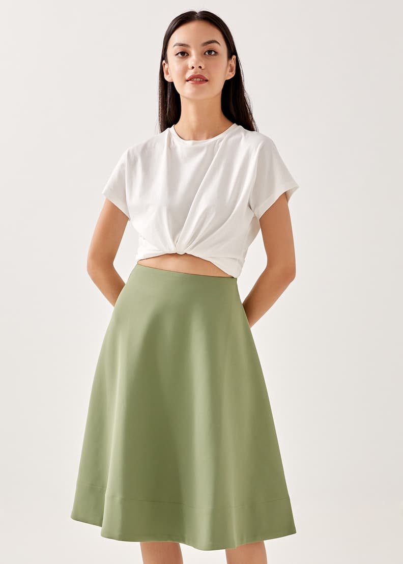 Brianna Neoprene Midi Skirt
