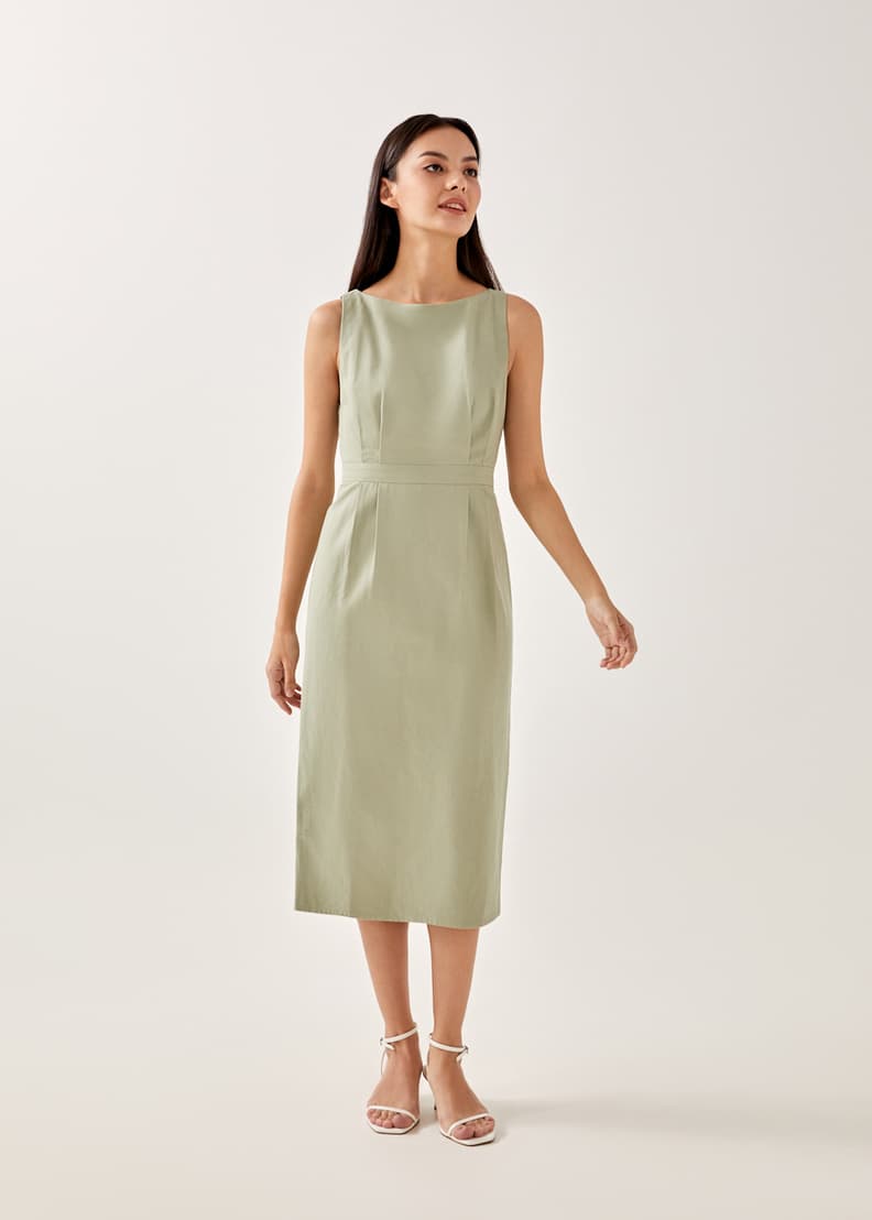 Boat neck dress models new arrivals