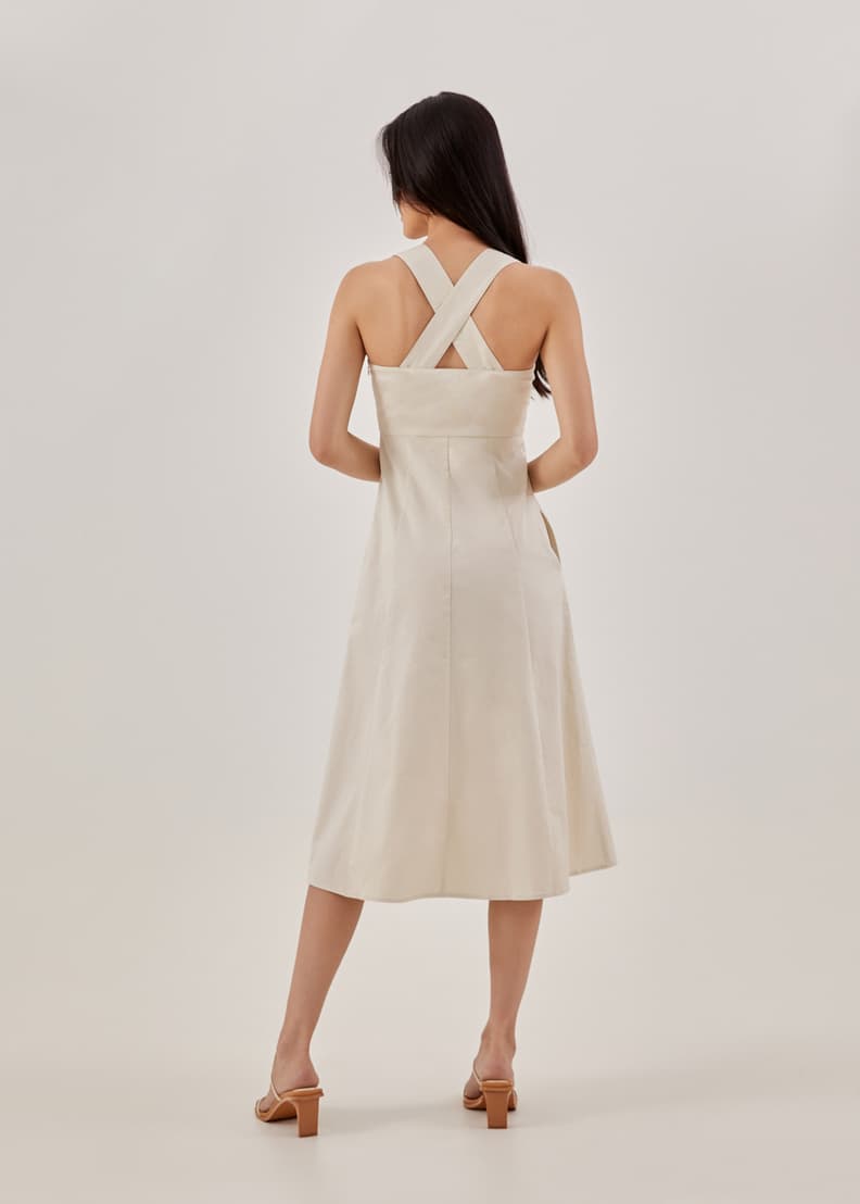 Taliah Empire Waist Cross Back Dress