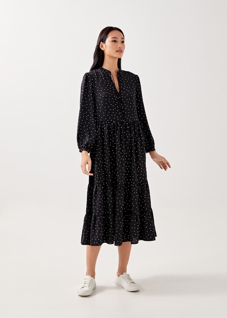 Polka dot tiered dress top