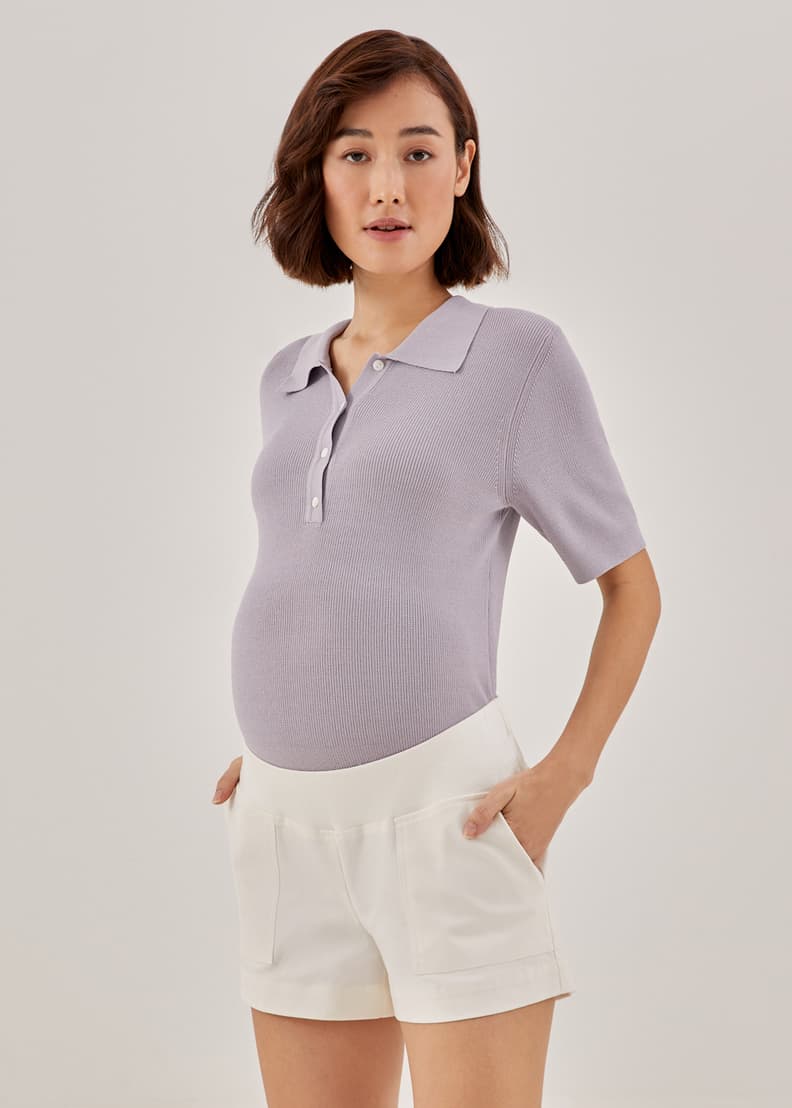 White twill shorts top