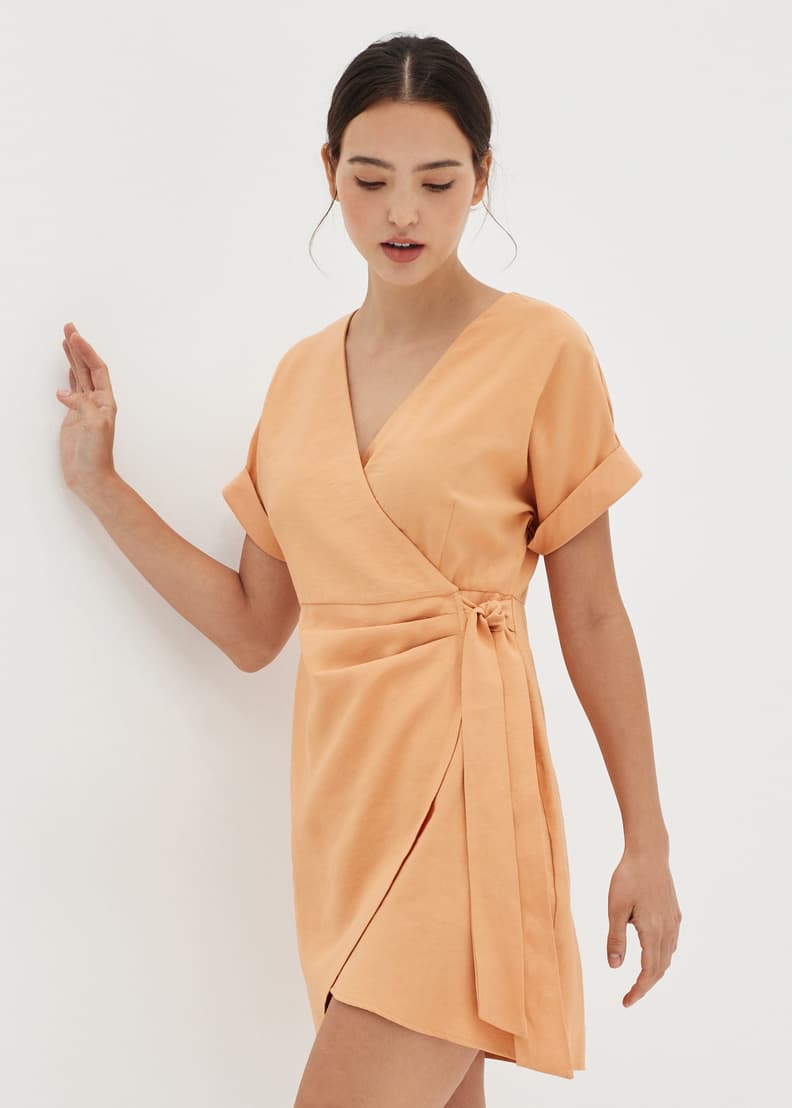 Wrenna Cuffed Wrap Dress