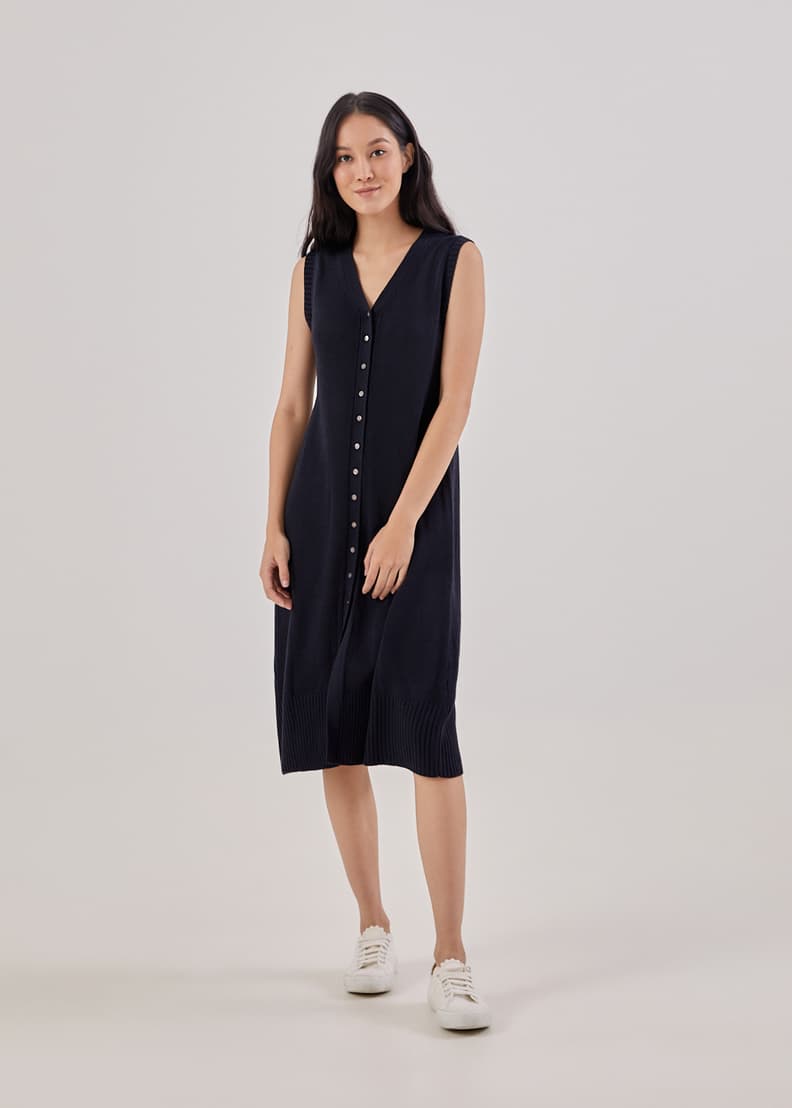 Buy Ruthie Button Down Knit Dress Love Bonito Malaysia Shop
