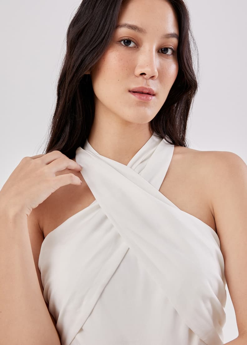 Halter top best sale white jumpsuit
