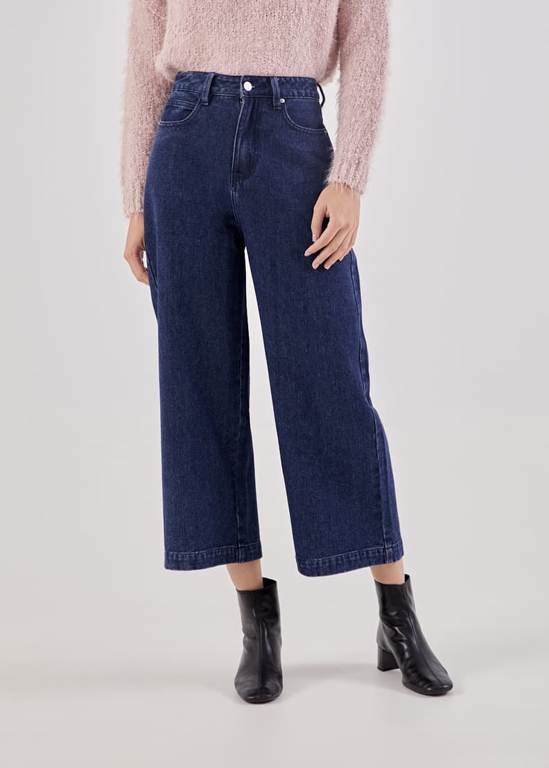 Denim cropped deals trousers