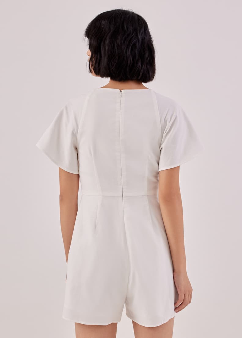White short sleeve romper outlet
