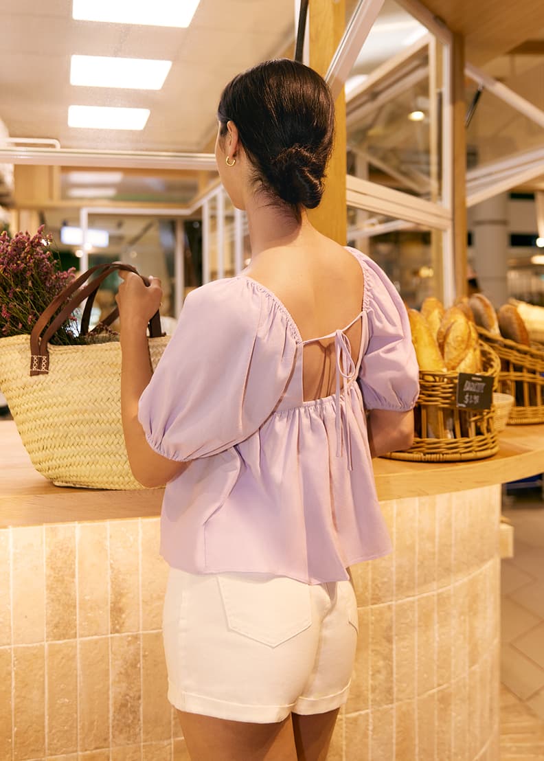 Buy Emori Babydoll Tie Back Top @ Love, Bonito Singapore, Shop Women's  Fashion Online