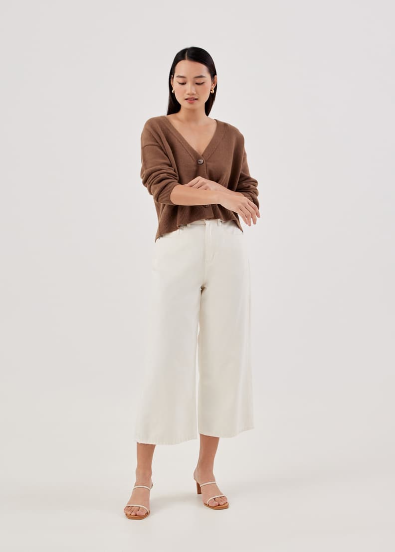 Herina Fuzzy Yarn Cropped Cardigan