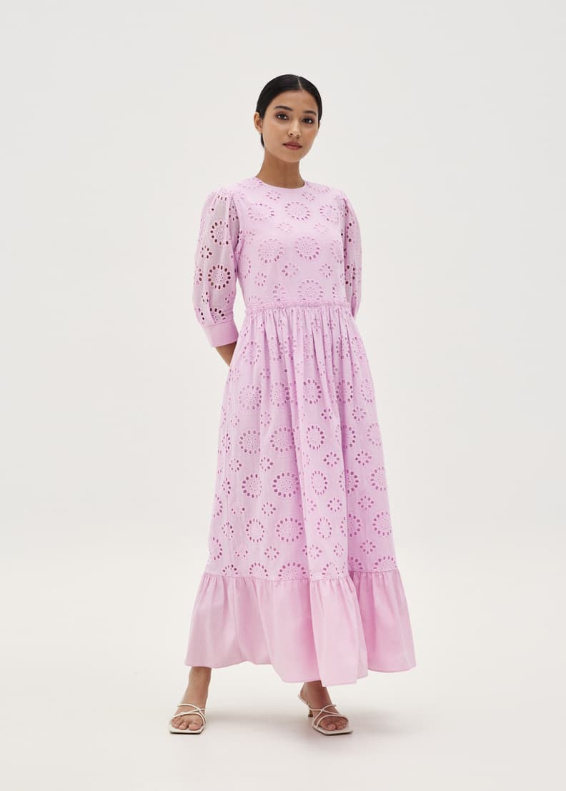 Buy Deanna Cotton Broderie Ruffle Hem Dress Love Bonito