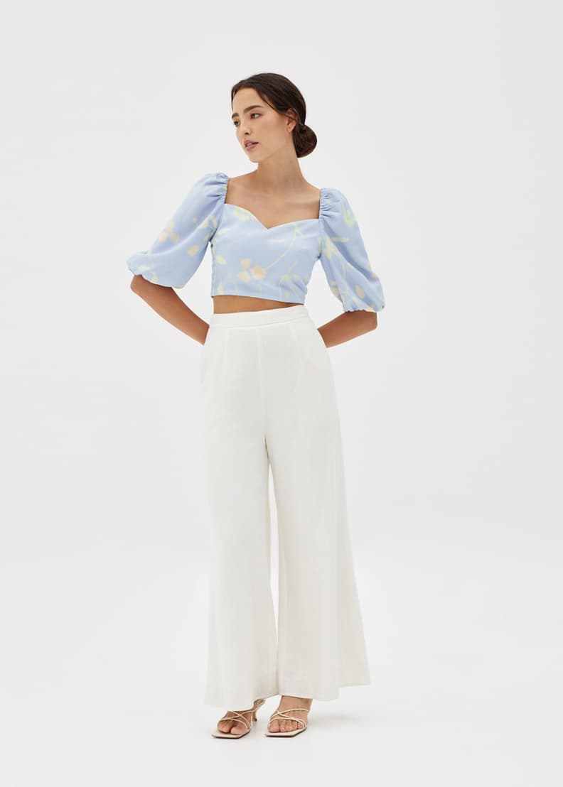 Buy Leda Puff Sleeve Crop Top in Springday Dream Love Bonito