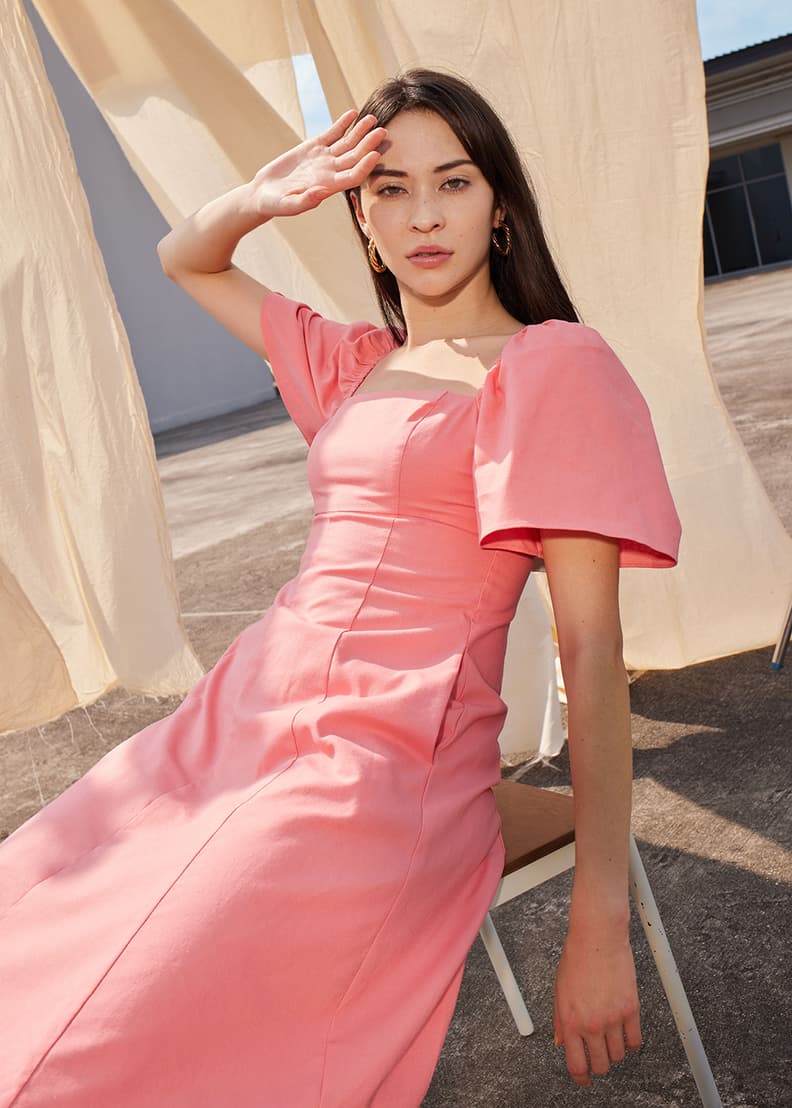 Linen outlet flare dress