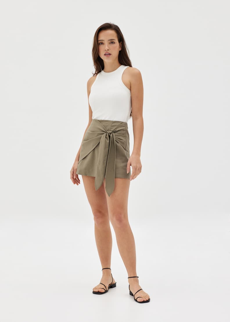 Tie deals front skort