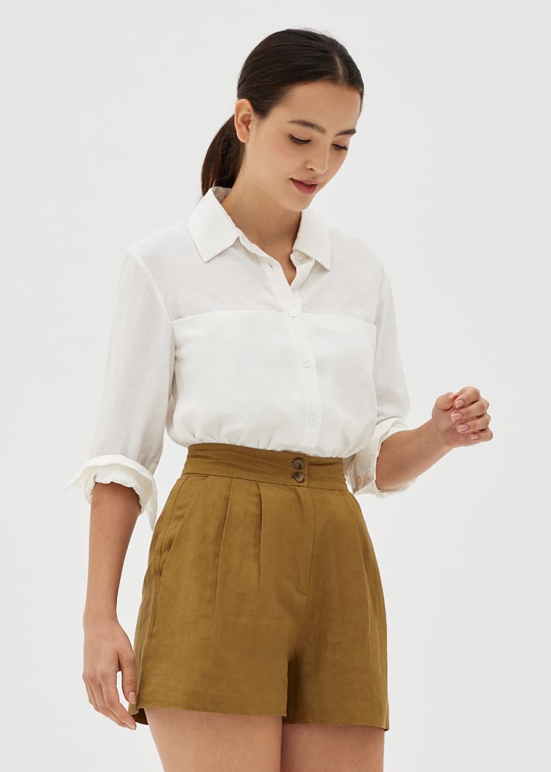 Buy Tanis Linen Bermuda Shorts @ Love, Bonito Singapore | Shop Women's  Fashion Online | Love, Bonito SG