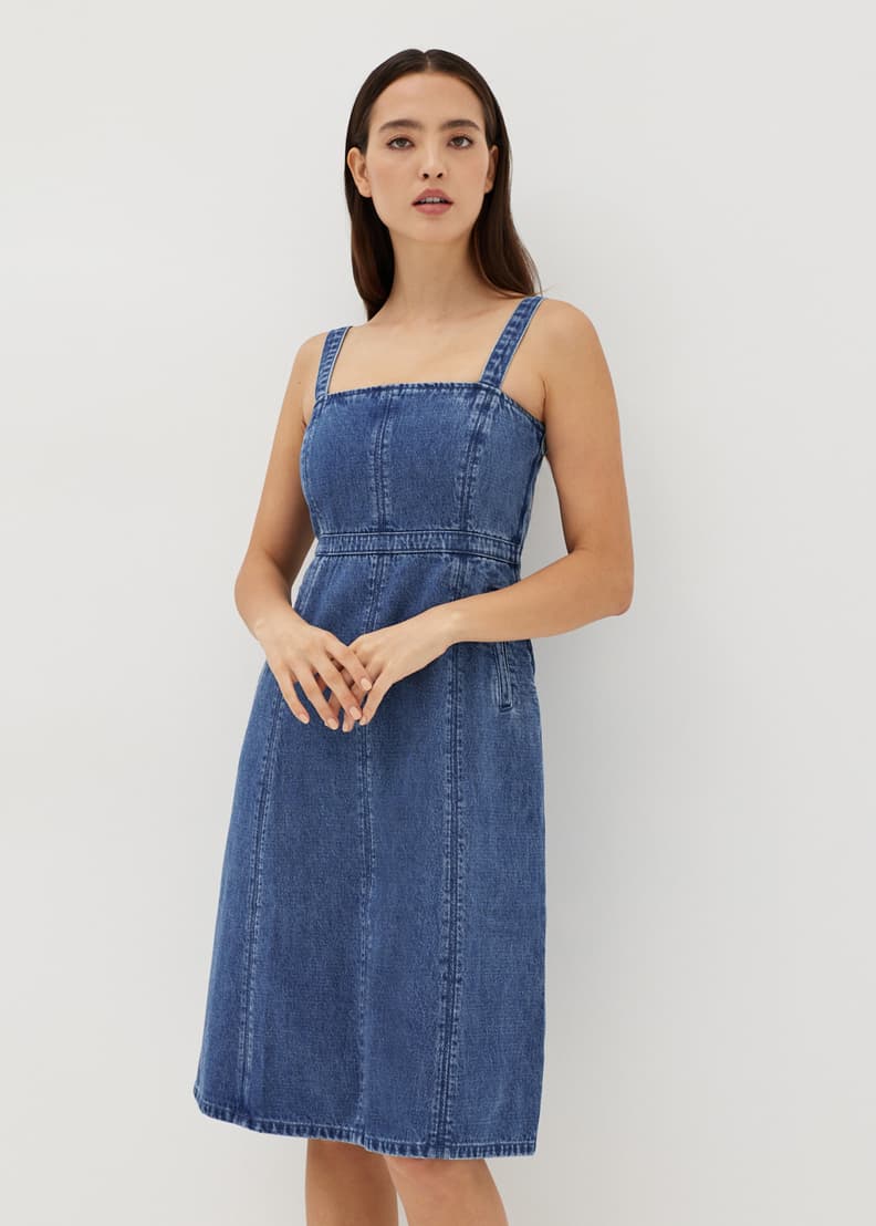 Denim midi pinafore online