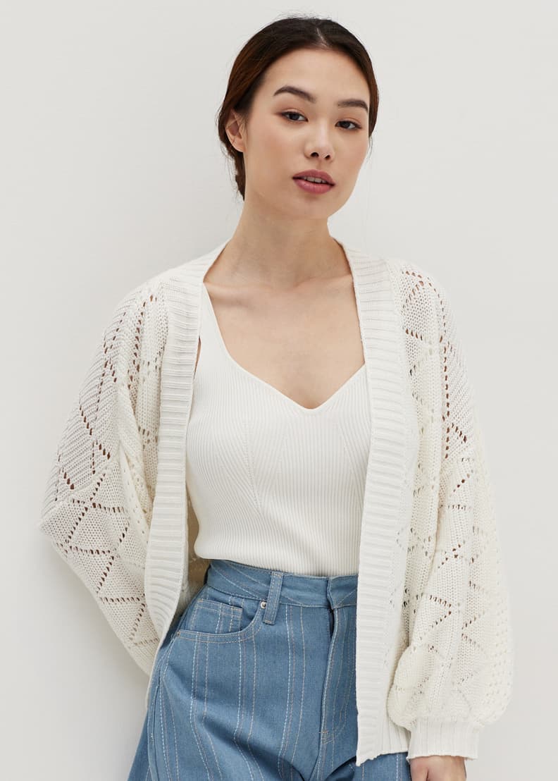 Puff sleeve cardigan sale