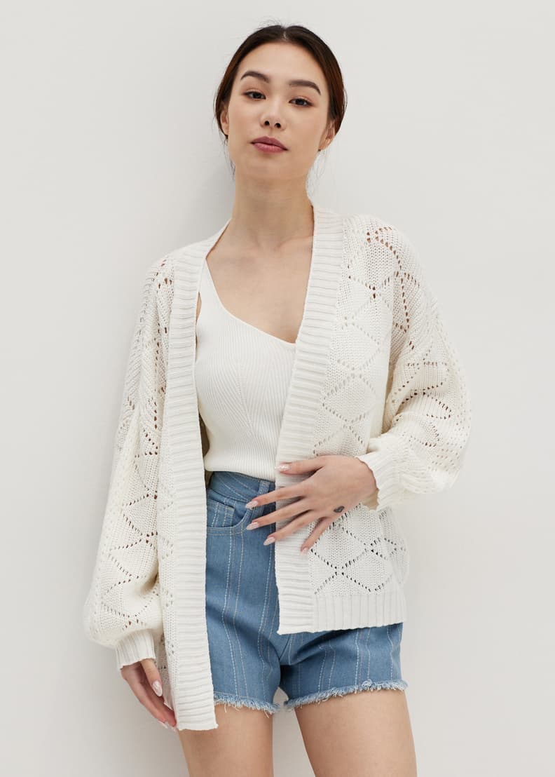 Puffed hotsell sleeve cardigan
