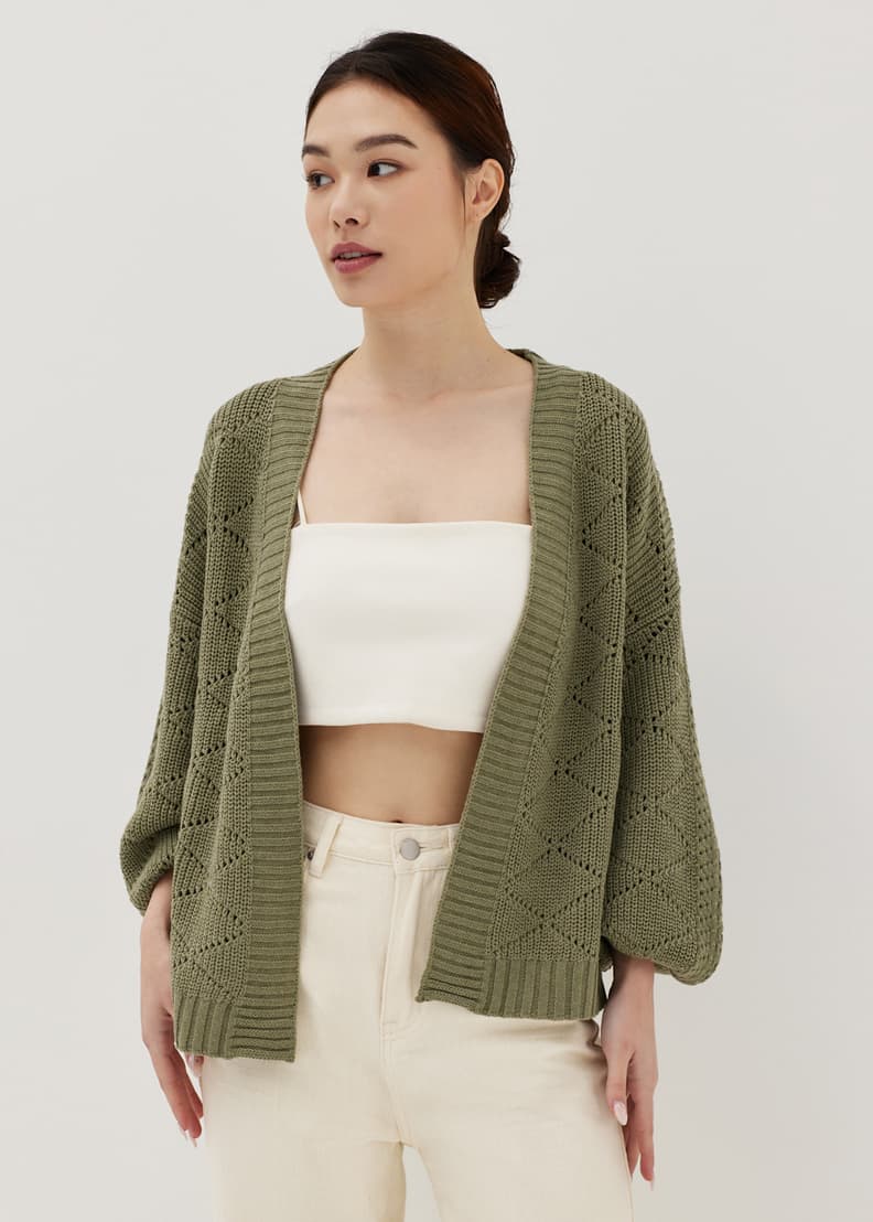 Puff cheap sleeve cardigan