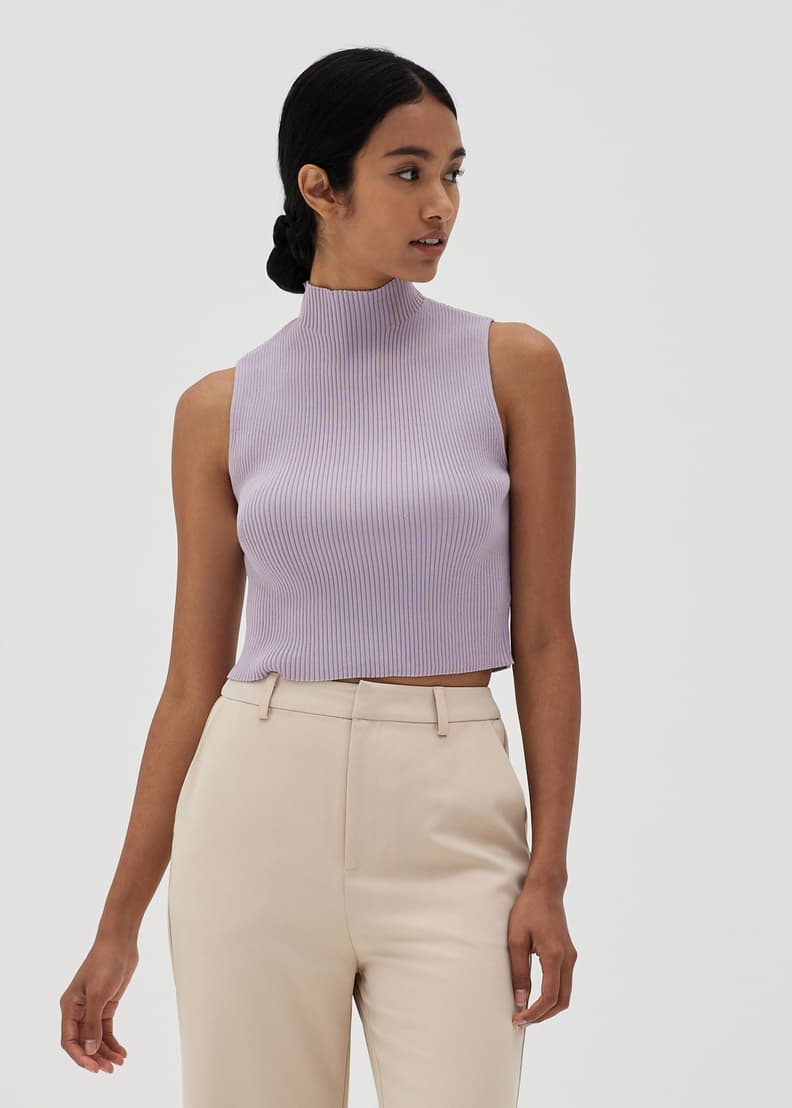 Buy Jemina Ribbed Knit High Neck Top @ Love, Bonito Hong Kong