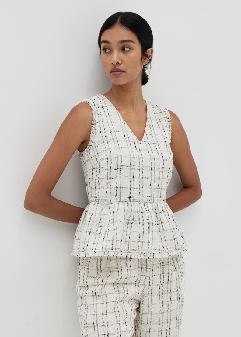 Tweed shop peplum top