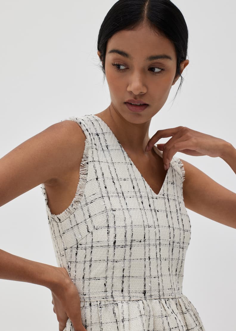 Tweed peplum top discount