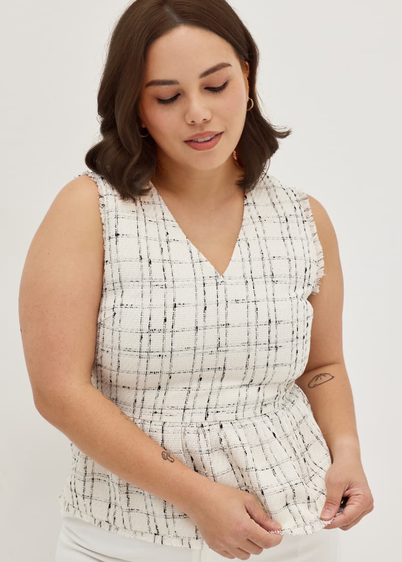 Tweed sales peplum top