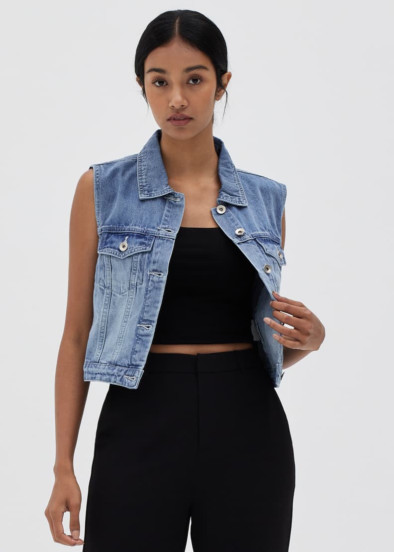 Girl denim shop vest