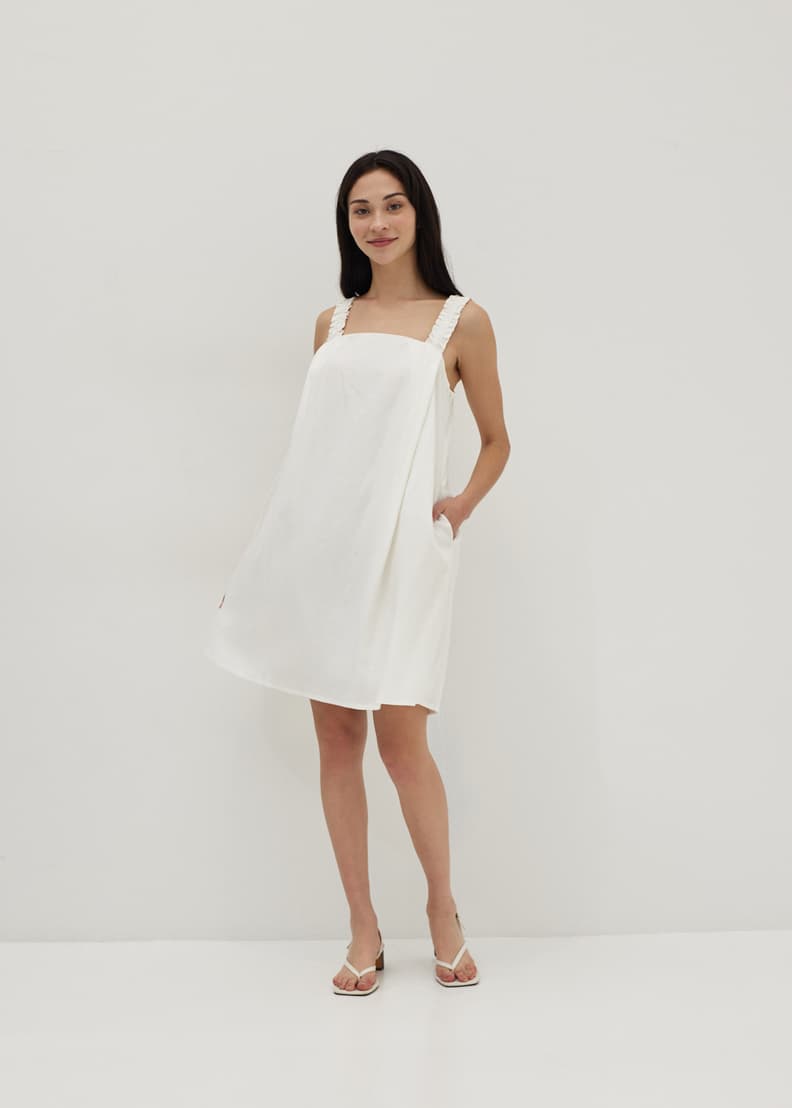 All white linen dress discount
