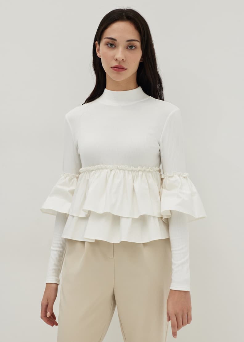 Ruffle hot sale peplum top