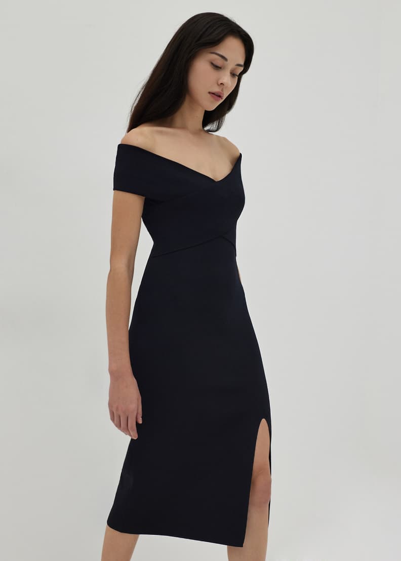 Buy Vanna Off Shoulder Knit Midi Dress Love Bonito Shop