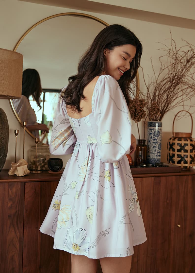 Puff sleeve babydoll dress clearance