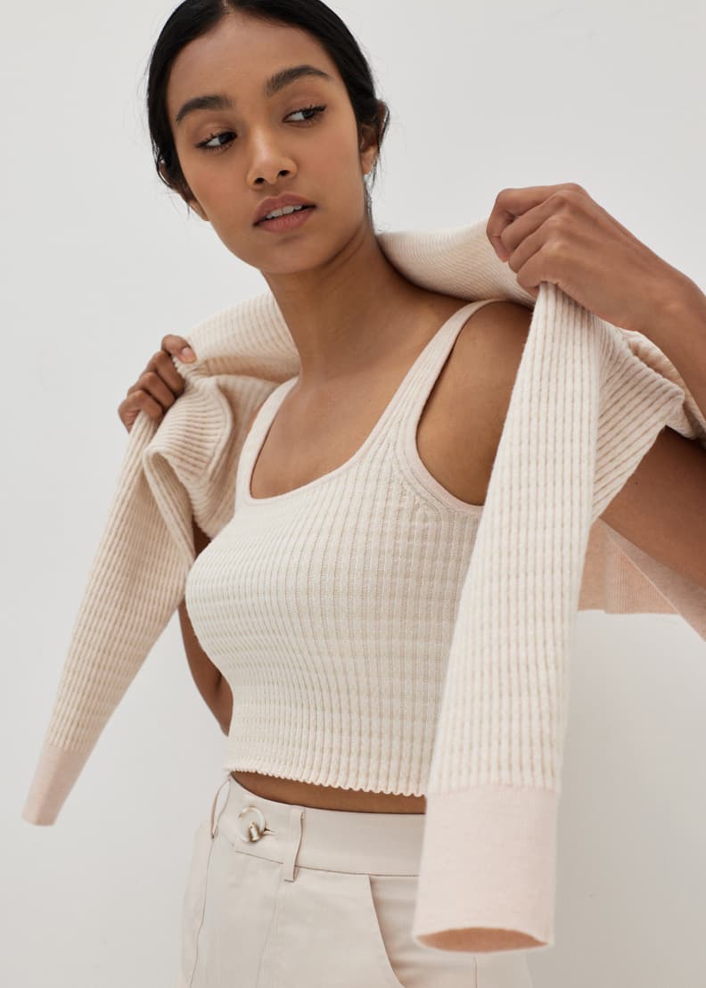 Ribbed knit crop top cheap