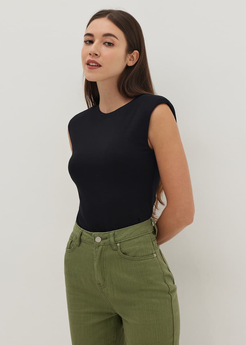 Shaena Padded Shoulder Top Love Bonito US