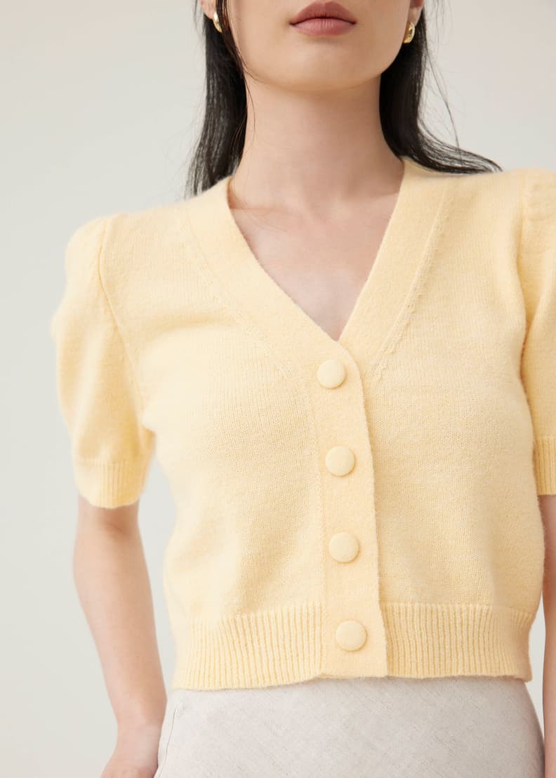 Puff sleeve outlet cardigan