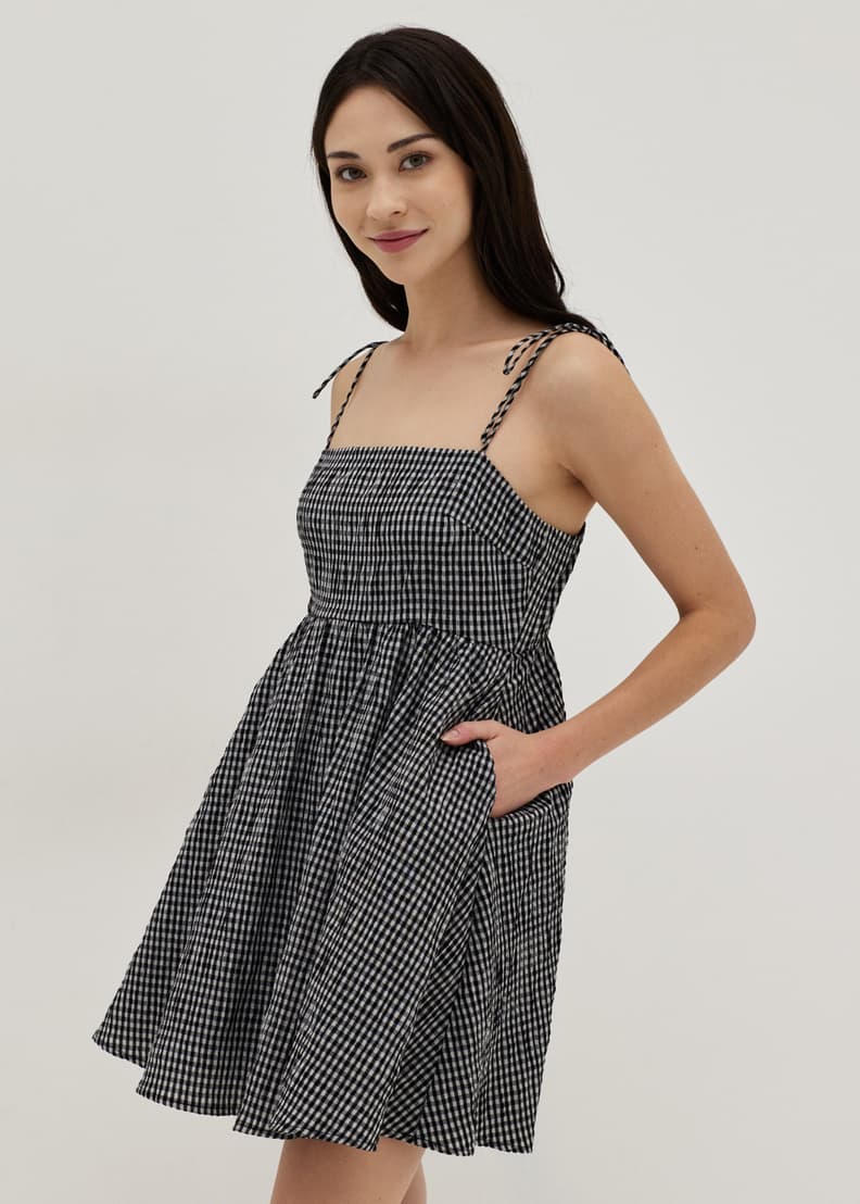 Buy Jeanie Gingham Babydoll Dress Love Bonito Singapore Shop