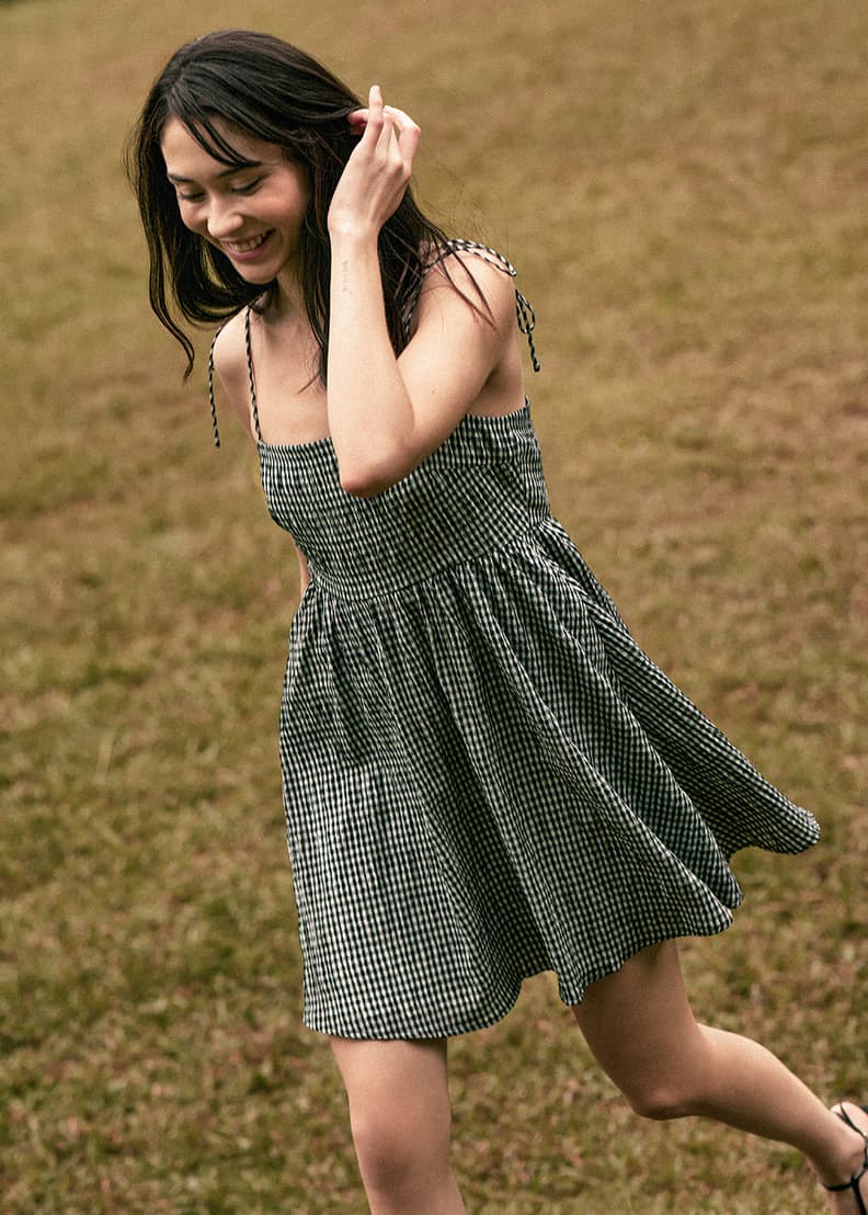 Jeanie Gingham Babydoll Dress