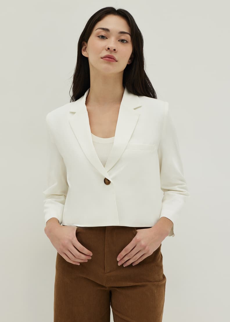 Elyse Padded Oversized Crop Blazer