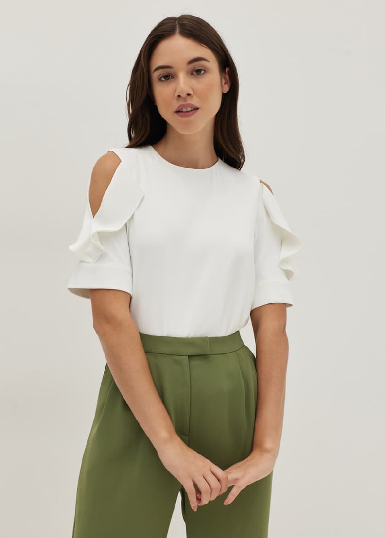 Casual cold top shoulder tops