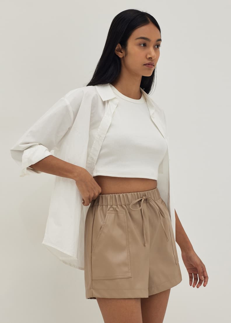 Faux leather shorts h&m top
