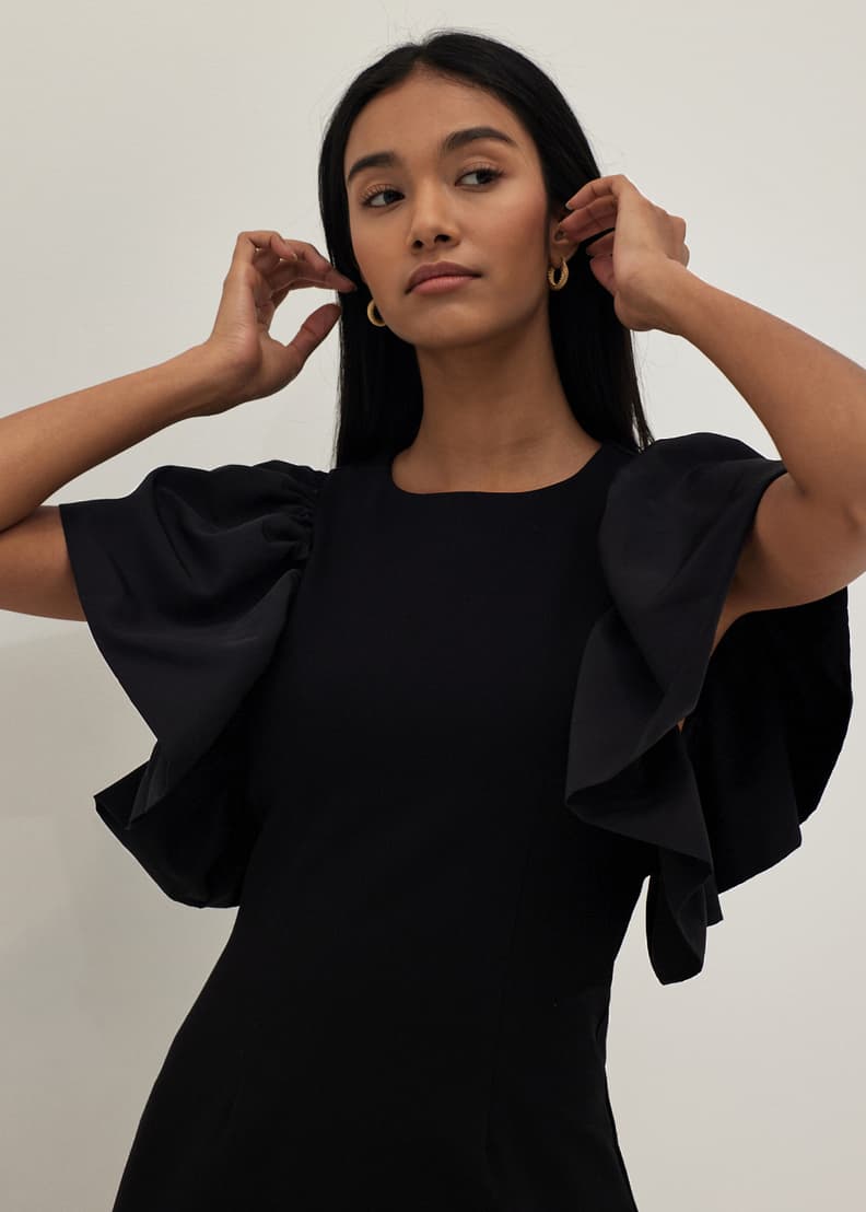 Dress 2025 ruffle sleeve