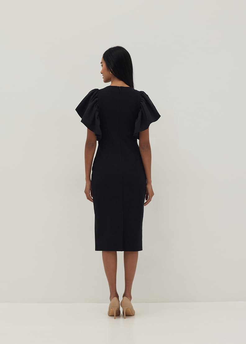 Buy Fergie Mixed Fabric Ruffle Sleeve Dress Love Bonito Hong