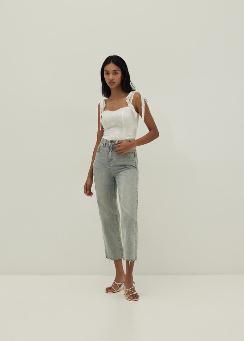Tie shoulder deals bustier top